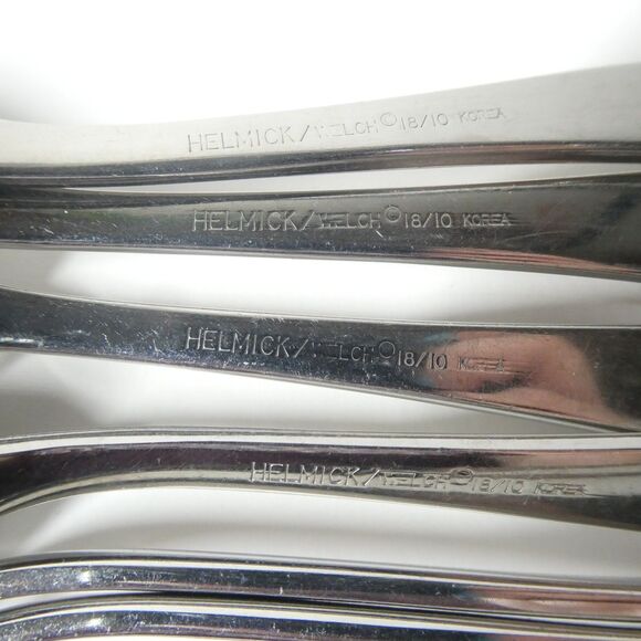 Robert Welch Ammonite 8 Salad Forks Stainless Flatware Helmick Korea 18/10 - Picture 9 of 9